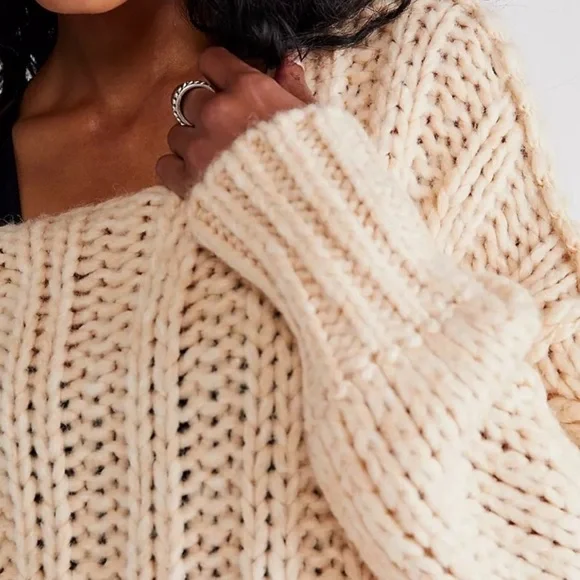 NWT Free People Be There Pullover Sweater in Pearl, XS - Picture 2 of 14